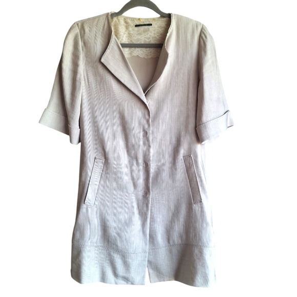 Eli Tahari Corpcore Tunic Blazer Officecore Professional Academia Linen Silk XS - Picture 2 of 16